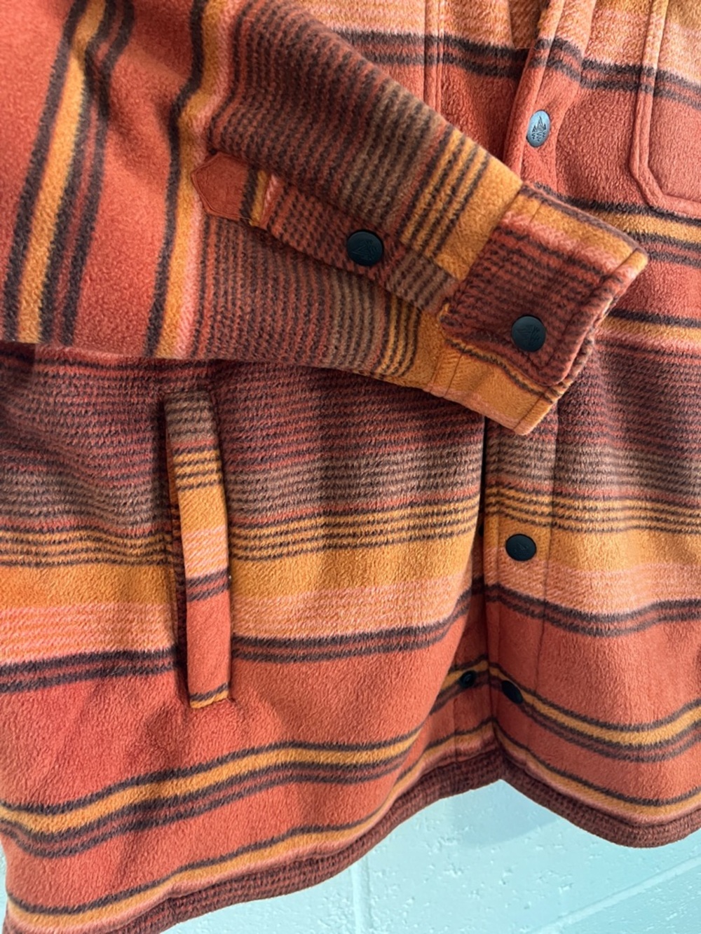 RAINFOREST Striped Sherpa-Lined Shirt Jacket - Picture 5 of 8